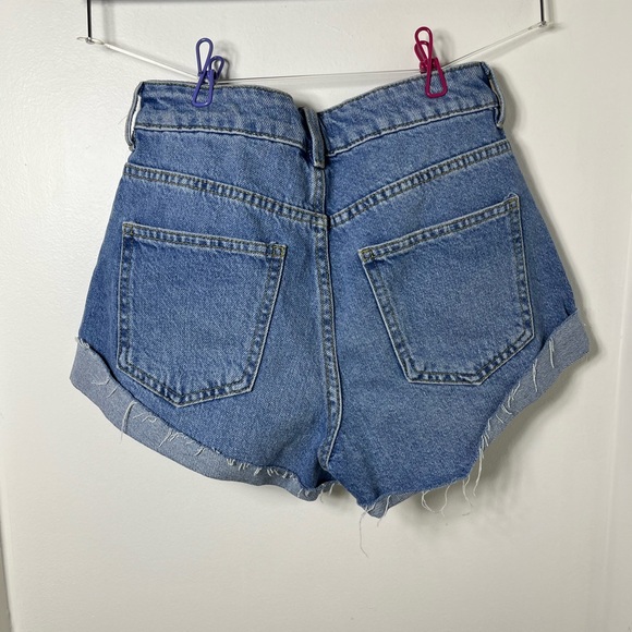 PacSun Mom Short High Rise Distressed Denim Shorts Size 24 - Picture 5 of 7